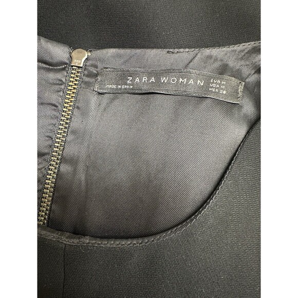 Zara Woman M Simple Black Business Casual Shift Dress Sleeveless Made in Spain - Picture 6 of 6